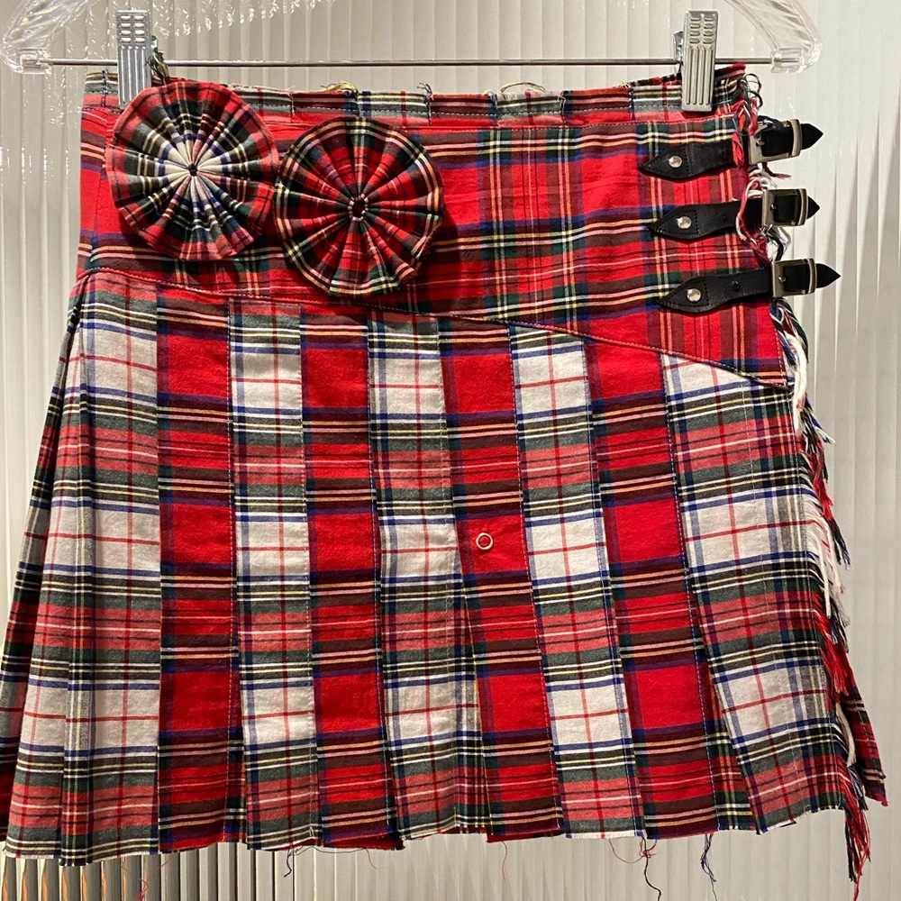 D&G Tartan Plaid Pleated Mini-Skirt
